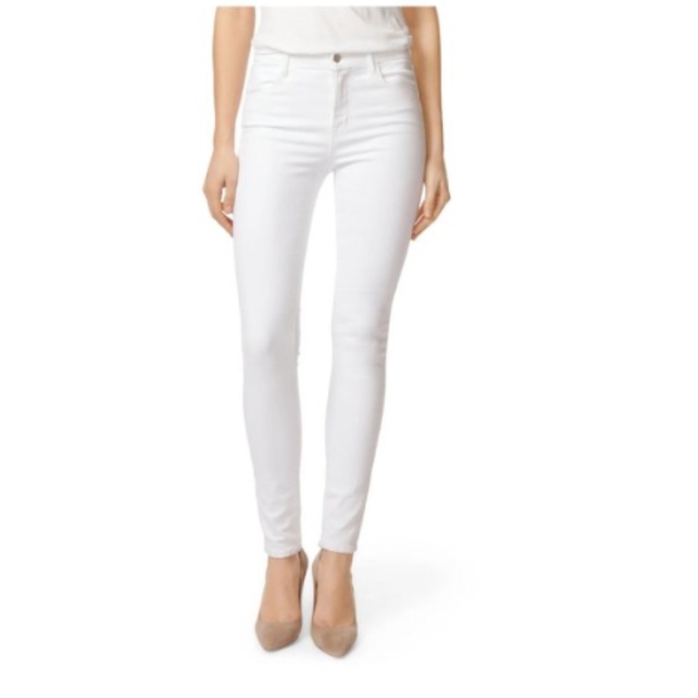 J Brand White Blanc Super Skinny High Rise‎ Rail Jeans 27